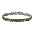 Chrome Diopside 19.30 ctw 2 Row Bracelet in Platinum Over Sterling Silver (7.25 In) - Sticky add to cart bar