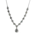 Narsipatnam Alexandrite and White Zircon Halo Drop Necklace 18 Inches in Platinum Over Sterling Silver 4.85 ctw - Sticky add to cart bar
