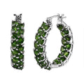 D'Joy Chrome Diopside 11.90 ctw Hoop Earrings in Platinum Over Sterling Silver - Sticky add to cart bar