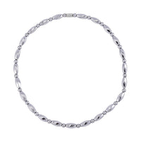 Silver Color Hematite Beaded Necklace 20 Inches in Silvertone 354.00 ctw