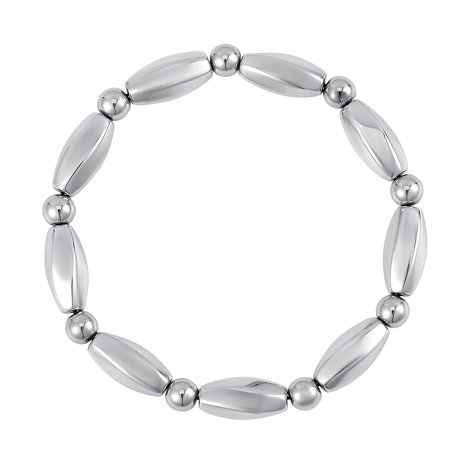 Silver Color Hematite Beaded Stretch Bracelet 137.00
