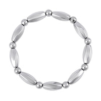 Silver Color Hematite Beaded Stretch Bracelet 137.00