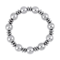 Silver Color Hematite Beaded Stretch Bracelet 293.00 ctw