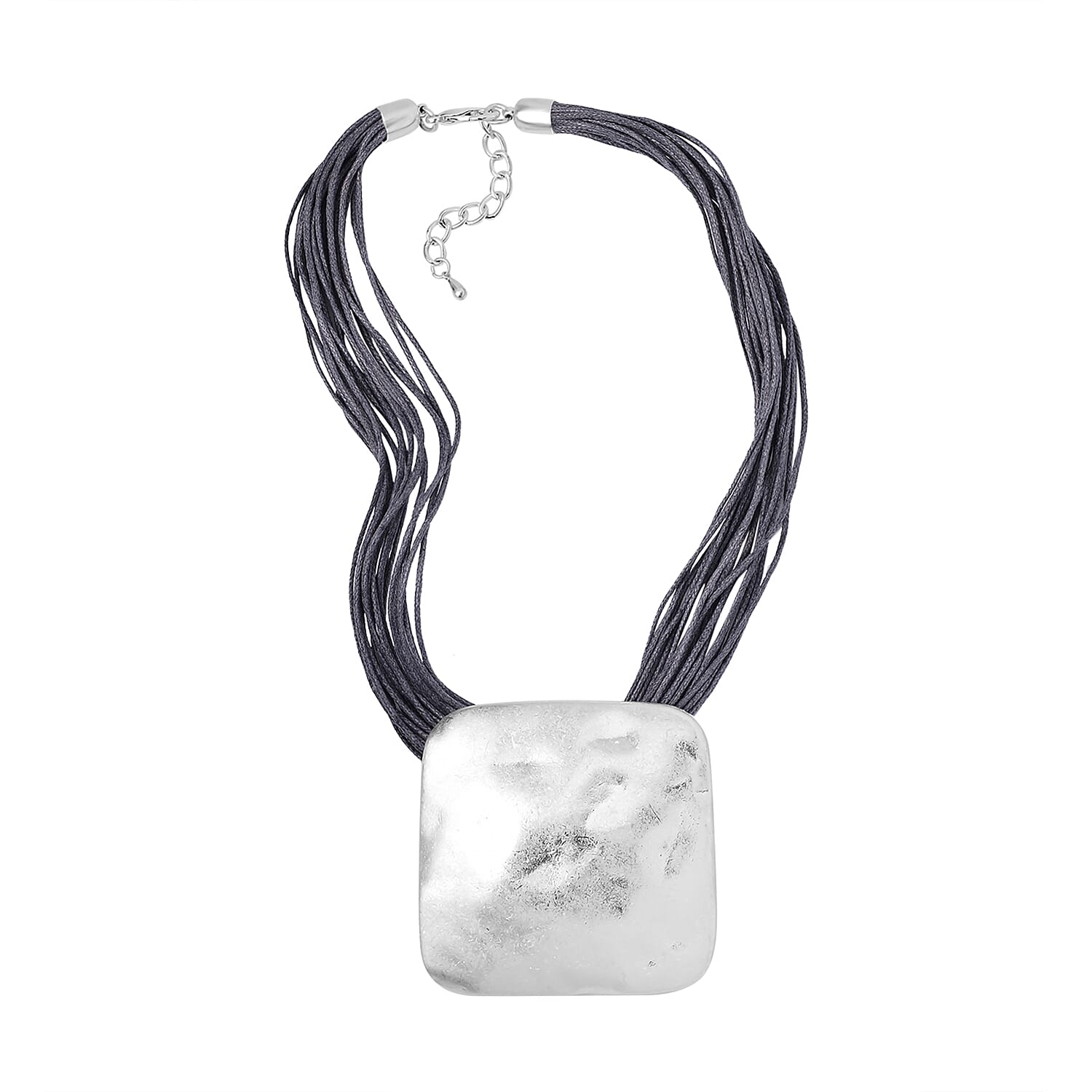 Square Shape Necklace 20-22 Inches with Multiple Strand Code in Silvertone