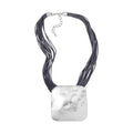 Square Shape Necklace 20-22 Inches with Multiple Strand Code in Silvertone - Sticky add to cart bar