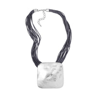 Square Shape Necklace 20-22 Inches with Multiple Strand Code in Silvertone