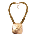 Square Shape Necklace 20-22 Inches with Multiple Strand Code in Silvertone - Sticky add to cart bar