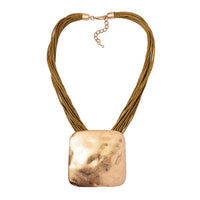 Square Shape Necklace 20-22 Inches with Multiple Strand Code in Silvertone