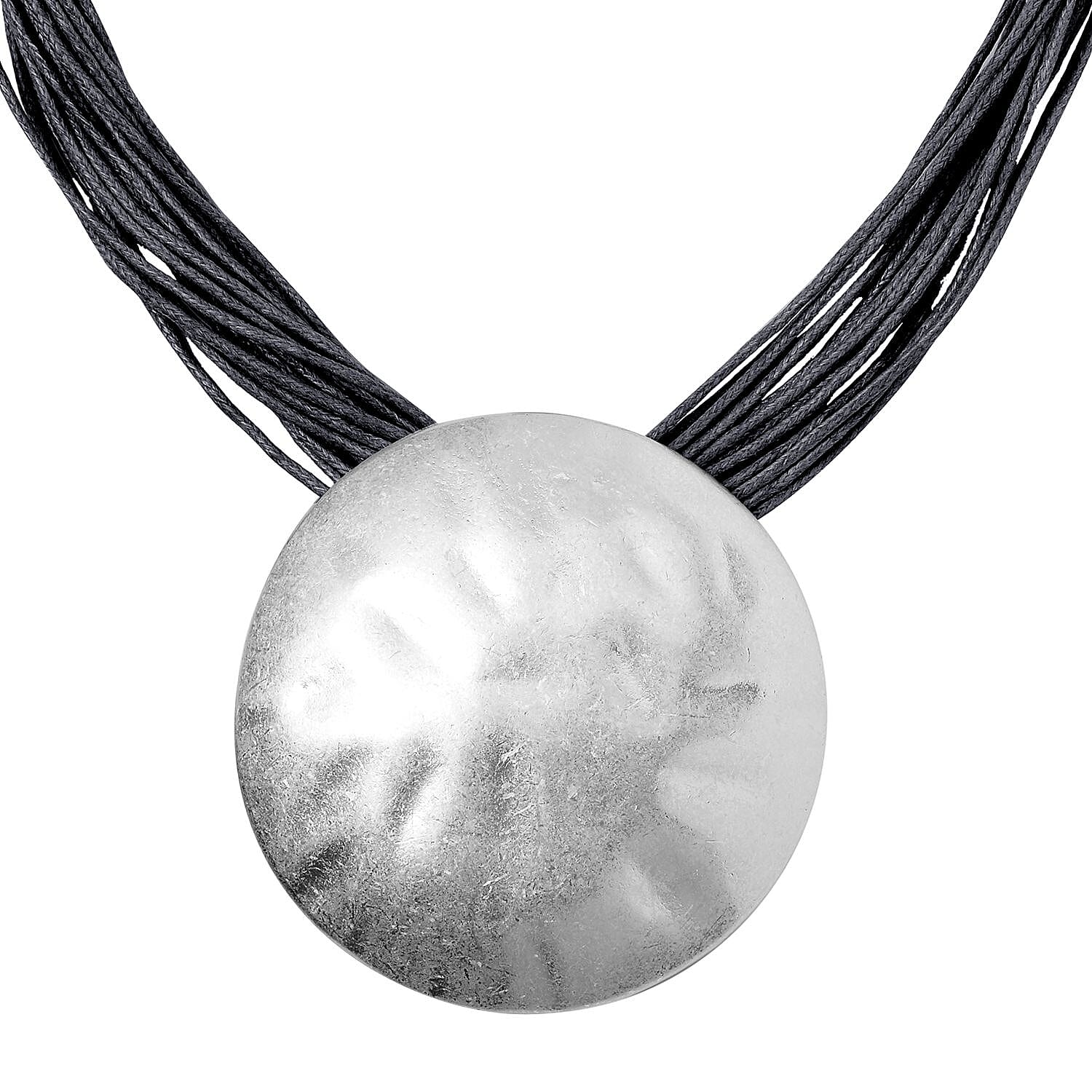 Designer Vintage Style Oval Shaped Necklace 20 Inches in Silvertone