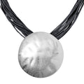 Designer Vintage Style Oval Shaped Necklace 20 Inches in Silvertone - Sticky add to cart bar