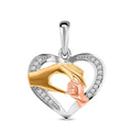 Diamond Heart Pendant without Chain in Vermeil Yellow Rose Gold and Platinum Over Sterling Silver 0.05 ctw - Sticky add to cart bar