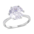 Lustro Stella Concave Cut Finest CZ Ring in Platinum Over Sterling Silver 12.10 ctw - Sticky add to cart bar