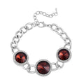 Purple Glass, Austrian Crystal Bracelet in Silvertone (7.50-9.50In) - Sticky add to cart bar