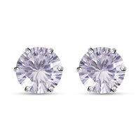 Lustro Stella Finest CZ Solitaire Stud Earrings in Platinum Over Sterling Silver 3.60 ctw