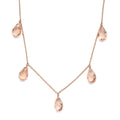 Morganique Quartz (Triplet) Station Necklace 20 Inches in 14K Rose Gold Over Sterling Silver 19.50 ctw - Sticky add to cart bar