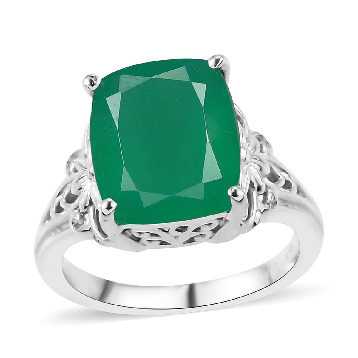 Karis Verde Onyx Solitaire Ring in Platinum Bond 4.50 ctw