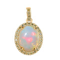 Luxoro 10K Yellow Gold AAA Ethiopian Welo Opal and I3 Natural Yellow Diamond Halo Pendant 3.35 ctw - Sticky add to cart bar