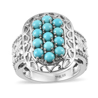 Premium Sleeping Beauty Turquoise Ring in Stainless Steel (Size 10.0) 1.65 ctw