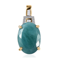 Luxoro 10K Yellow Gold Premium Grandidierite and Diamond Pendant 6.75 ctw
