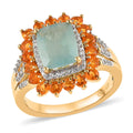 Grandidierite, Multi Gemstone Double Halo Ring in Vermeil YG Over Sterling Silver (Size 10.0) 1.65 ctw - Sticky add to cart bar