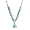 Grandidierite Drop Necklace 18 Inches in Platinum Over Sterling Silver 3.50 ctw - Sticky add to cart bar