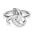 One Time Only Diamond Knot Ring in Platinum Over Sterling Silver (Size 10.0) 0.25 ctw - Sticky add to cart bar