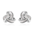 Diamond Knot Stud Earrings in Platinum Over Sterling Silver 0.25 ctw - Sticky add to cart bar