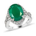 Verde Onyx, Natural White Zircon Ring in Platinum Over Sterling Silver (Size 9.0) 5.75 ctw - Sticky add to cart bar