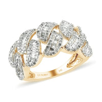 LUXORO 10K Yellow Gold Diamond G-H I3 Fancy Ring (Size 6.0) 4.50 Grams 1.00 ctw
