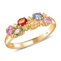 SOLD 14K Yellow Gold Multi Sapphire and I1-I2 Natural Yellow Diamond Ring (Size 10.0) 1.65 ctw image number 0 Hover your mouse over an image to zoom Share : 7521699 14K Yellow Gold Multi Sa - Sticky add to cart bar