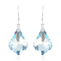 Simulated Aquamarine Dangle Earrings in Rhodium Over Sterling Silver - Sticky add to cart bar