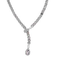 Austrian Crystal Necklace in Silvertone (21 Inches)