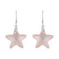 Simulated Blue Sapphire Star Earrings in Rhodium Over Sterling Silver - Sticky add to cart bar