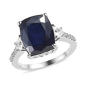 TLV Masoala Sapphire ,  White Zircon  Main Stone With Side Stone Ring in Platinum Over Sterling Silver 10.05 ctw (Size 10.0) 8.86 ctw - Sticky add to cart bar
