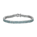 Madagascar Paraiba Apatite 2 Row Tennis Bracelet in Platinum Over Sterling Silver (8.00 In) 9.85 ctw - Sticky add to cart bar
