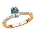 Iliana 18K Yellow Gold AAA Santa Maria Aquamarine and G-H SI Diamond Ring (Size 8.0) 0.85 ctw - Sticky add to cart bar