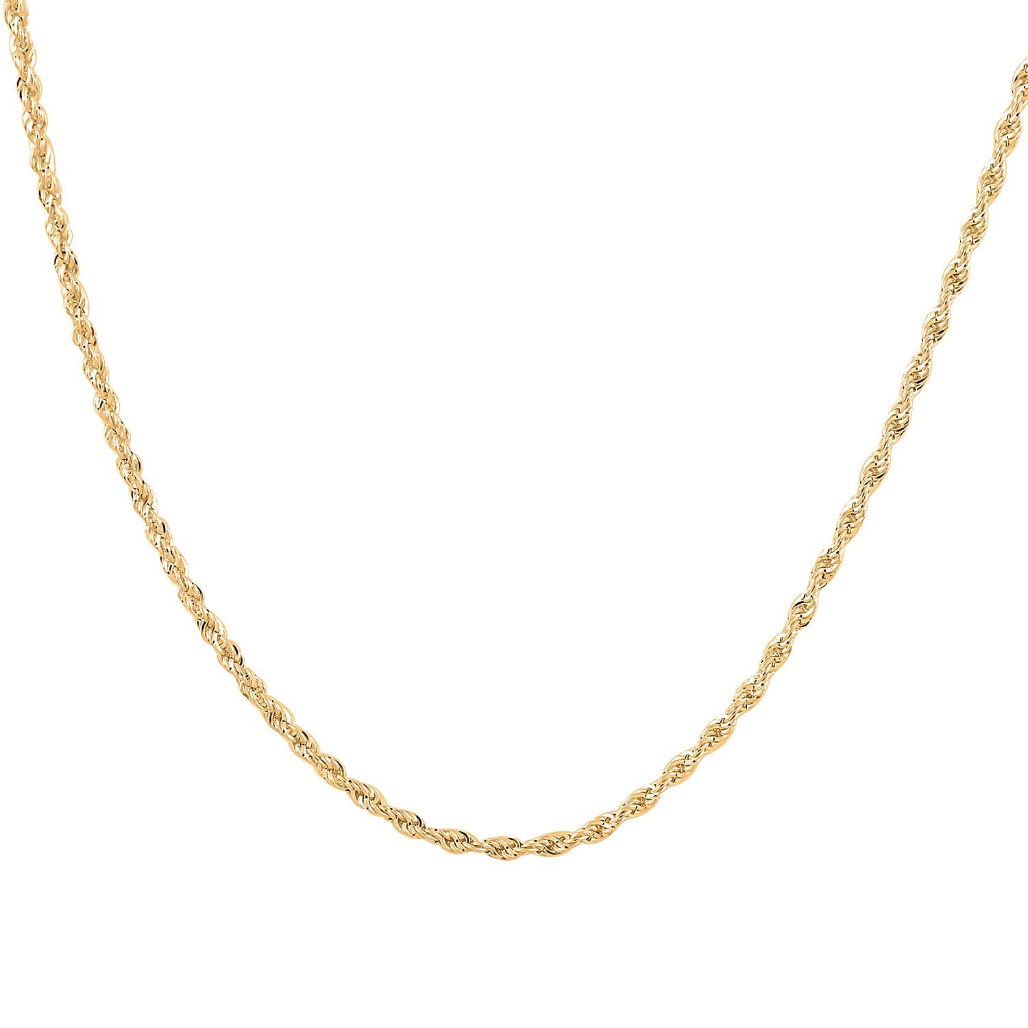 Rope Chain Necklace in 10K Yellow Gold, Gold Rope Chain, Gold Rope Necklace, 24 Inch Chain Necklace 1.6 Grams
