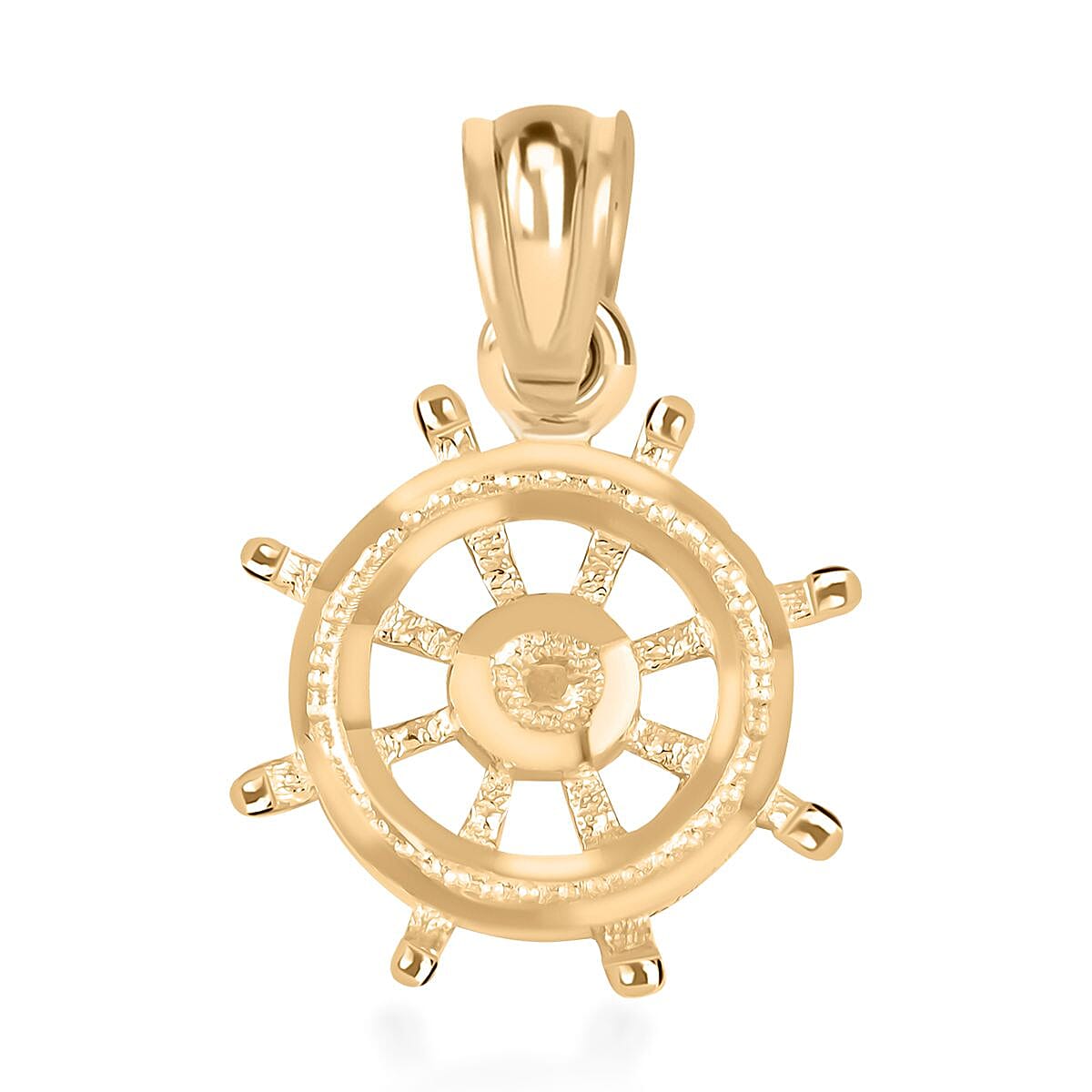 JCK Golden Deal 10K Yellow Gold Boat Wheel Pendant without Chain