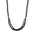 Thai Black Spinel and Shungite Beaded Necklace 20 Inches in Sterling Silver 120.00 ctw - Sticky add to cart bar