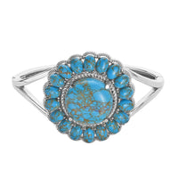 Composite Blue Turquoise Bangle Bracelet in Stainless Steel (6.50 in) 34.25 ctw