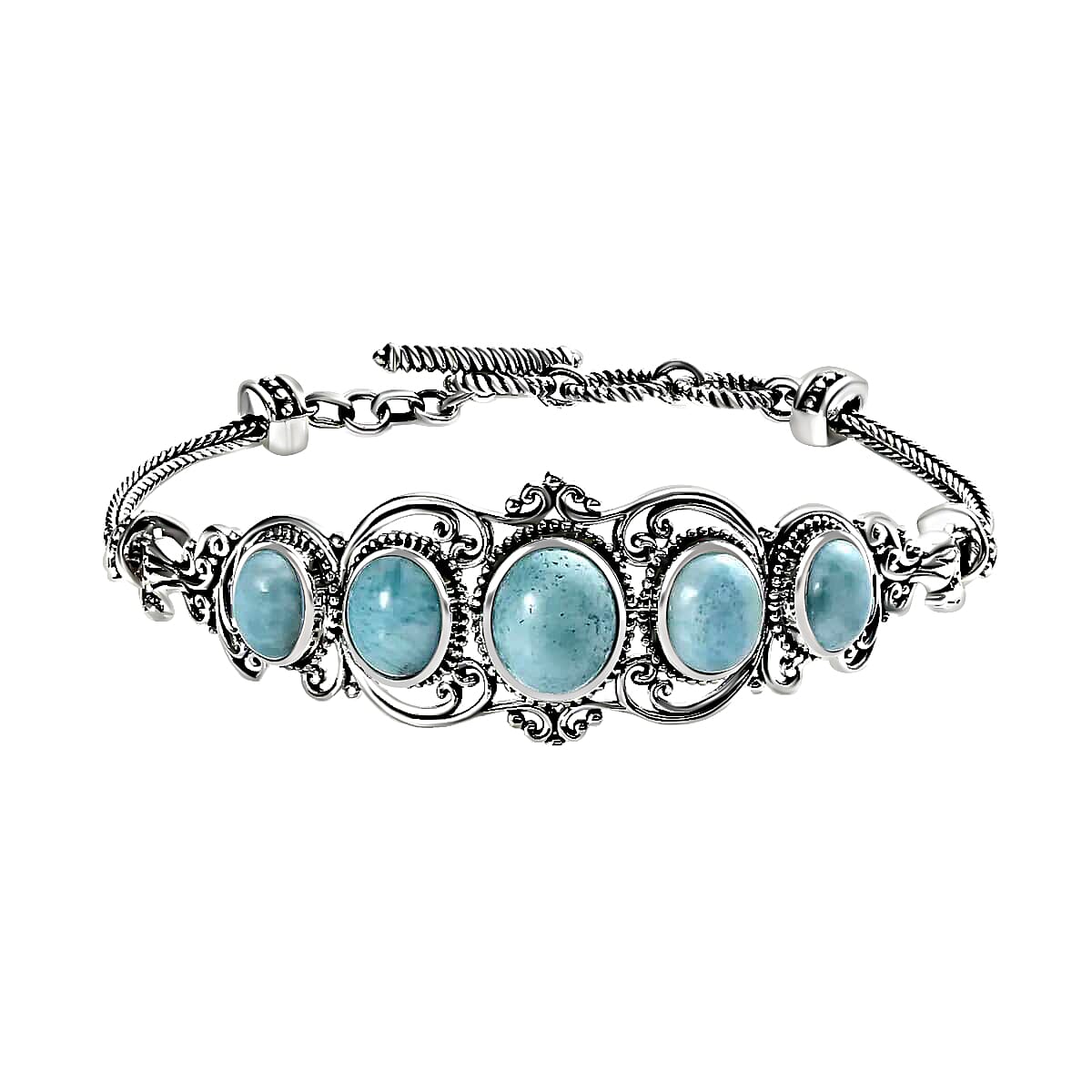 Larimar Bracelet in Sterling Silver (7.25 In) 15.60 ctw