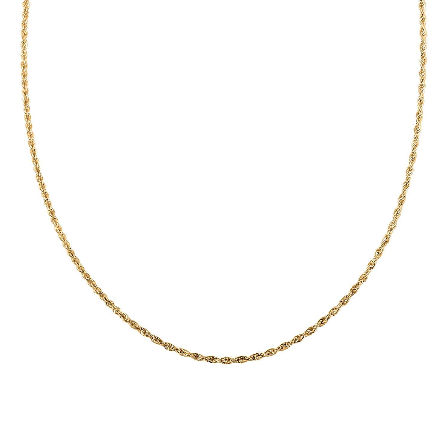 14K Yellow Gold 1.50mm Rope Chain 20 Inches 1.50 Grams