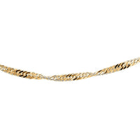 14K Yellow Gold 1.20mm Singapore Twist Chain Necklace 18 Inches 1.35 Grams