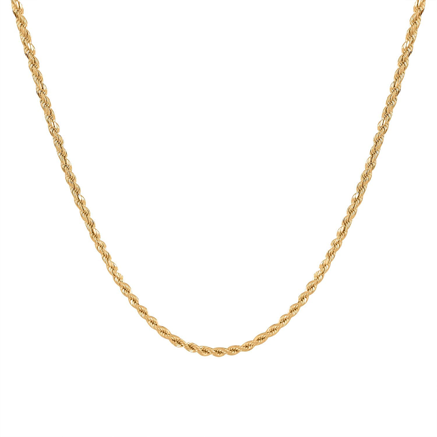 10K Yellow Gold 2.5mm Rope Necklace (24 Inches) (3.8g)