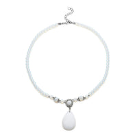 Lapis Lazuli and Austrian Crystal Beaded Necklace 18-20 Inches in Silvertone 167.00 ctw