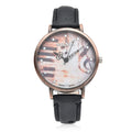 STRADA Japanese Movement Piano Pattern Dial Watch in Black Ostrich Embossed Faux Leather Strap - Sticky add to cart bar