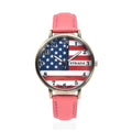 STRADA Japanese Movement US National Flag Pattern Watch with Black Faux Leather Strap - Sticky add to cart bar