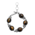 Lapis Lazuli Toggle Clasp Bracelet in Black Oxidized Silvertone (8.00 In) 45.00 ctw - Sticky add to cart bar