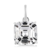 White Crystal Solitaire Pendant in Sterling Silver 4.50 ctw