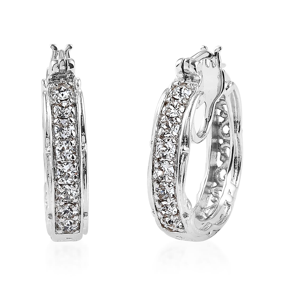 Karis White Crystal Hoop Earrings